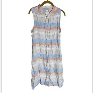 Cynthia Rowley Linen Stripe Shirt Dress Small